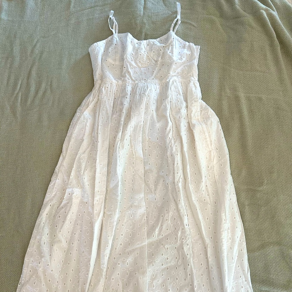 White Eyelet midi dress sz s